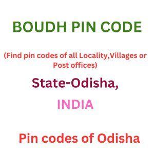 Boudh Pin code
